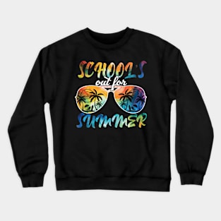 Schools Out For Summer Tie Dye Last Day Of School Teacher Crewneck Sweatshirt